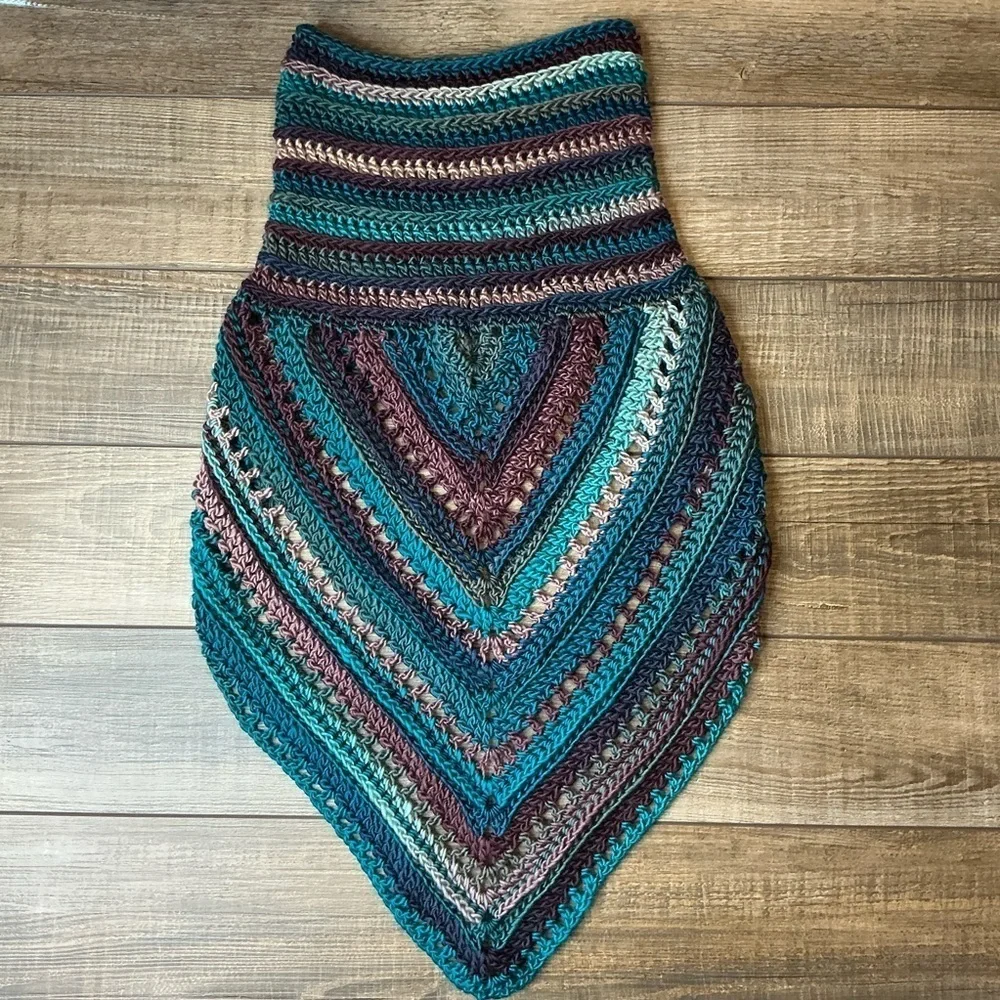Handcrafted Crochet Cowl Neck Scarf With Fringe New Handmade‎ by Seller Knit